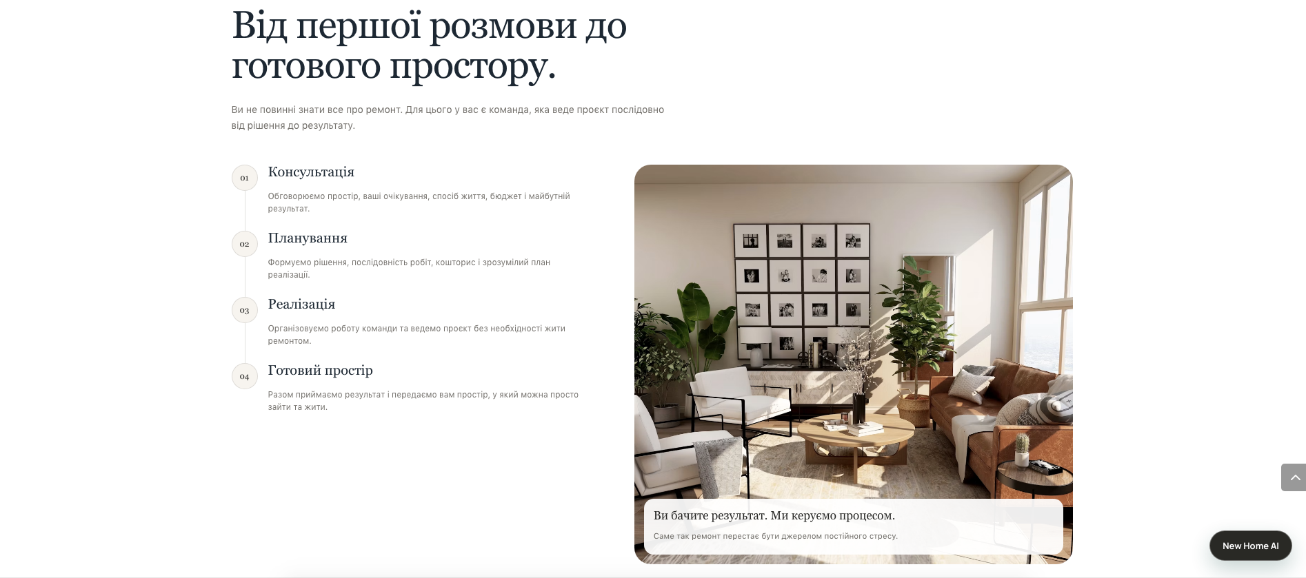Процес проєкту New Home